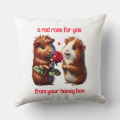 Schattigee cavia's in liefde ruilen een rode roos kussen (Achterkant)