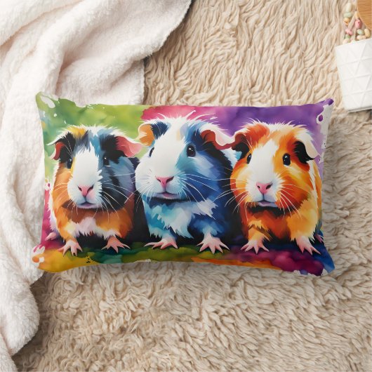 Schattigee cavia's met kleurvlekken kussen (Deken)
