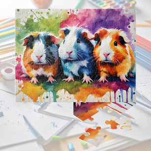 Schattigee cavia's met kleurvlekken legpuzzel
