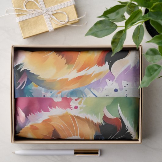 Schattigee cavia's met kleurvlekken tissuepapier (Geschenk)