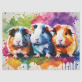 Schattigee cavia's met kleurvlekken tissuepapier (Voorkant)