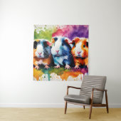 Schattigee cavia's met kleurvlekken wandkleed (In situ)