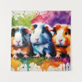 Schattigee cavia's met kleurvlekken wandkleed (Voorkant)