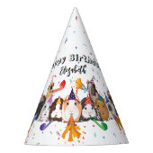 Schattigee cavia's verjaardag feesthoedjes (Voorkant)