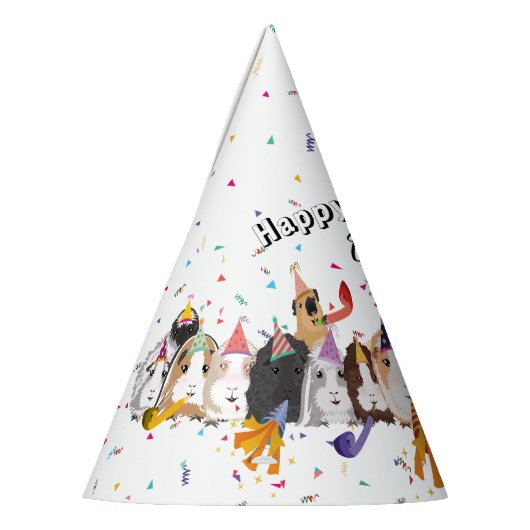 Schattigee cavia's verjaardag feesthoedjes (Links)