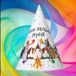 Schattigee cavia's verjaardag feesthoedjes