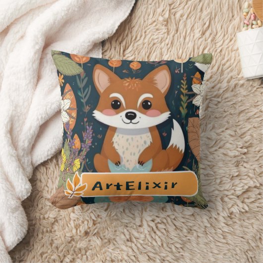 Schattigee Cayote  bladeren print Kussen (Deken)