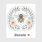 Schattigee Celestial Bee Floral Vinyl Sticker (Vel)