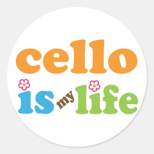 Schattigee cello is mijn levensontwerp ronde sticker (Voorkant)