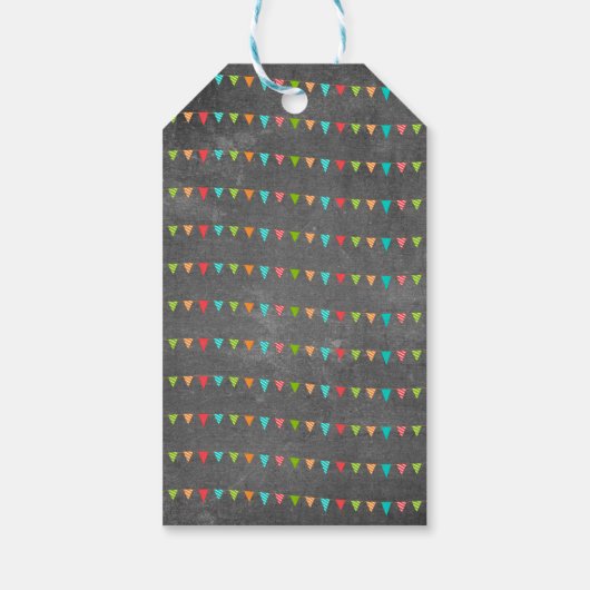 Schattigee Chalkboard Bunting flag Bedankt Verjaar Cadeaulabel (Achterkant)