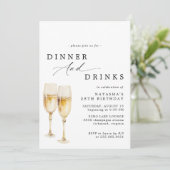 Schattigee champagne | Modern Elegant verjaardagsd Kaart (Staand voorkant)