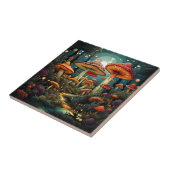 Schattigee champignons keramische tegel tegeltje (Zijkant)