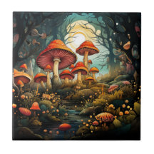 Schattigee champignons keramische tegel