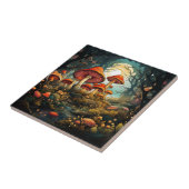 Schattigee champignons keramische tegel tegeltje (Zijkant)