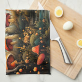 Schattigee champignons keukenhanddoek (Quarter Fold)