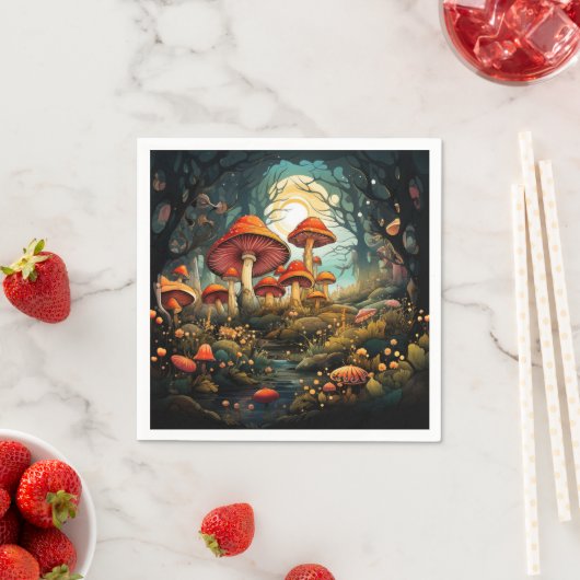 Schattigee champignons papieren servetten (Insitu)