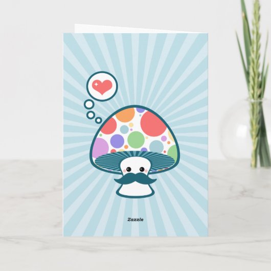 Schattigee champignonvakantie feestdagen kaart (Achterkant)