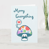 Schattigee champignonvakantie feestdagen kaart (Voorkant)