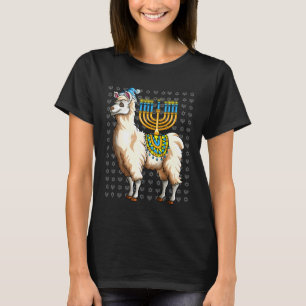 Schattigee Chanoeka Menorah Llama voor Alpaca Chan T-shirt