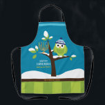 Schattigee Chanoeka Uil & Menorah in Sneeuwboom Kl Schort<br><div class="desc">Deze Schattigee, kleurrijke Chanoeka Uil & Menorah in een Sneeuwboom is helemaal leuk! De kleurrijke Cartoon stijl zal kinderen van alle leeftijden verrukken, Schort is ontworpen om mensen te laten glimlachen. Bevat de woorden "Light up the Night" en ruimte voor jouw naam. Alle tekst kan eenvoudig worden gewijzigd of verwijderd....</div>