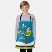 Schattigee Chanoeka Uil & Menorah Sneeuwboom voor Schort (Gedragen)