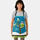 Schattigee Chanoeka Uil & Menorah Sneeuwboom voor  Schort (Insitu)