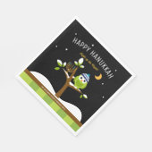 Schattigee Chanoeka Verlicht de Nachtuil & Menorah Servet (Hoek)