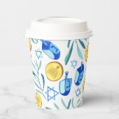 Schattigee Chanoeka Waterverf Bar Bat Mitzvah Jood Papieren Bekers (Links)