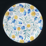 Schattigee Chanoeka Waterverf Bar Bat Mitzvah Jood Papieren Bordje<br><div class="desc">Perfecte borden voor een hanukkah feest, bat mitswa, bar mitswa, joodse bruiloft, joodse feestdagen of andere joodse feesten! Handgemaakte waterverf kunst voor jou! VOLLEDIG ! Klik op "bewerken met het ontwerpgereedschap" om tekst toe te voegen, kleuren en plaatsingen aan te passen (of kijk in mijn winkel voor design met bewerkbare...</div>