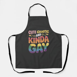 Schattigee Chaotische en Kinda Gay LGBTQ Pride Maa Schort