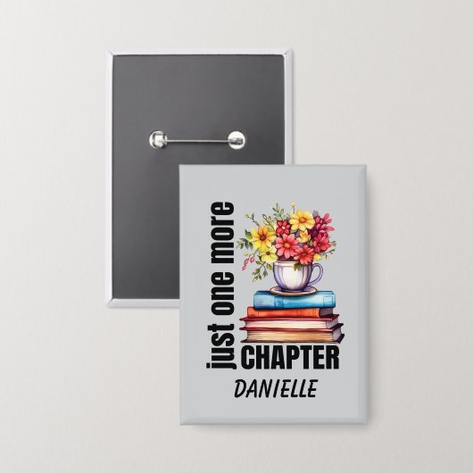 Schattigee Chapter Book Lovers Word Art Button (Voorkant / Achterkant)