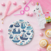 Schattigee Charming Boats, Ships and Fish Papieren Bordje (Feest)