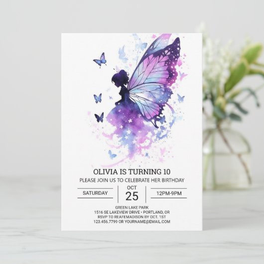 Schattigee Charming Fairy Verjaardag Kaart (Staand voorkant)