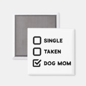 Schattigee checkbox single, genomen, hond moeder g magneet (Voorkant / Achterkant)