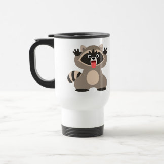 Schattigee Cheeky Cartoon Raccoon Commuter Mok