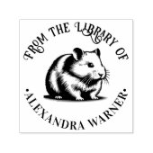 Schattigee Cheeky Hamster Library Boeknaam Zelfinktende Stempel (Design)