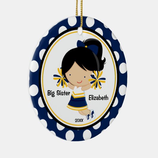 Schattigee Cheerleader Big Sister Christmas Orname Keramisch Ornament (Rechts)