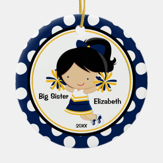 Schattigee Cheerleader Big Sister Christmas Orname Keramisch Ornament (Voorkant)