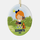 Schattigee cheerleader kerstversiering keramisch ornament (Rechts)