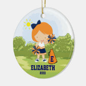 Schattigee cheerleader kerstversiering keramisch ornament (Links)