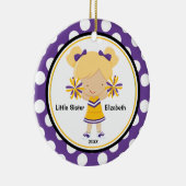 Schattigee cheerleader Little Sister Kerstversieri Keramisch Ornament (Rechts)