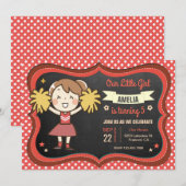 Schattigee Cheerleader Meisje Verjaardagsfeestje U Kaart (Voorkant / Achterkant)