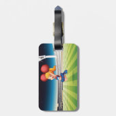 Schattigee cheerleader op het sportveld bagagelabel (Achterkant verticaal)