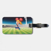 Schattigee cheerleader op het sportveld bagagelabel (Achterkant horizontaal)