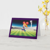 Schattigee cheerleader op het sportveld kaart (Gele Bloem)