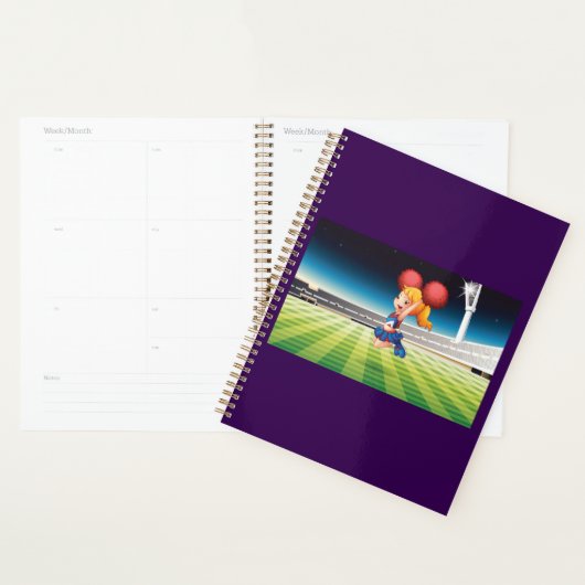 Schattigee cheerleader op het sportveld planner (Display)