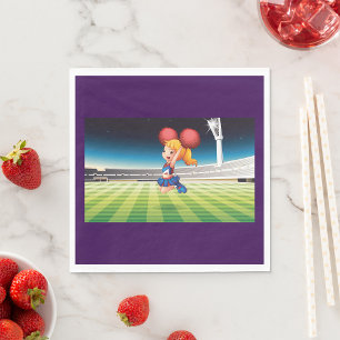 Schattigee cheerleader op het sportveld servet