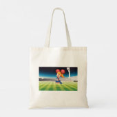 Schattigee cheerleader op het sportveld tote bag (Achterkant)