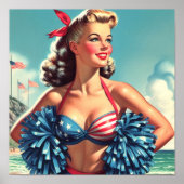 Schattigee Cheerleader Pin Up Poster (Voorkant)