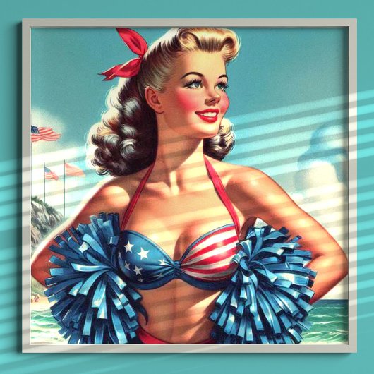 Schattigee Cheerleader Pin Up Poster